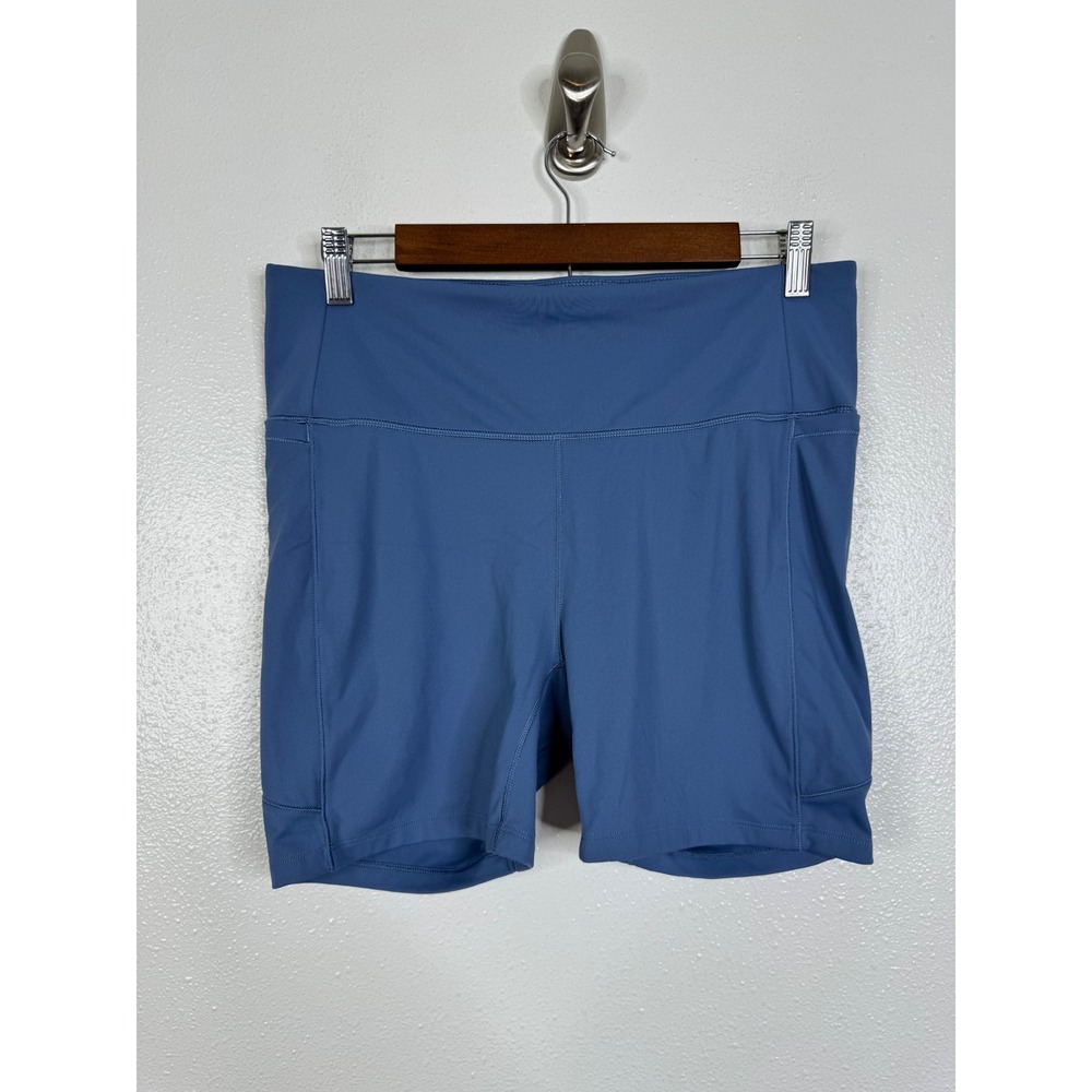 CALIA by Carrie Underwood Women Blue High Rise Athletic Bike Shorts Size L